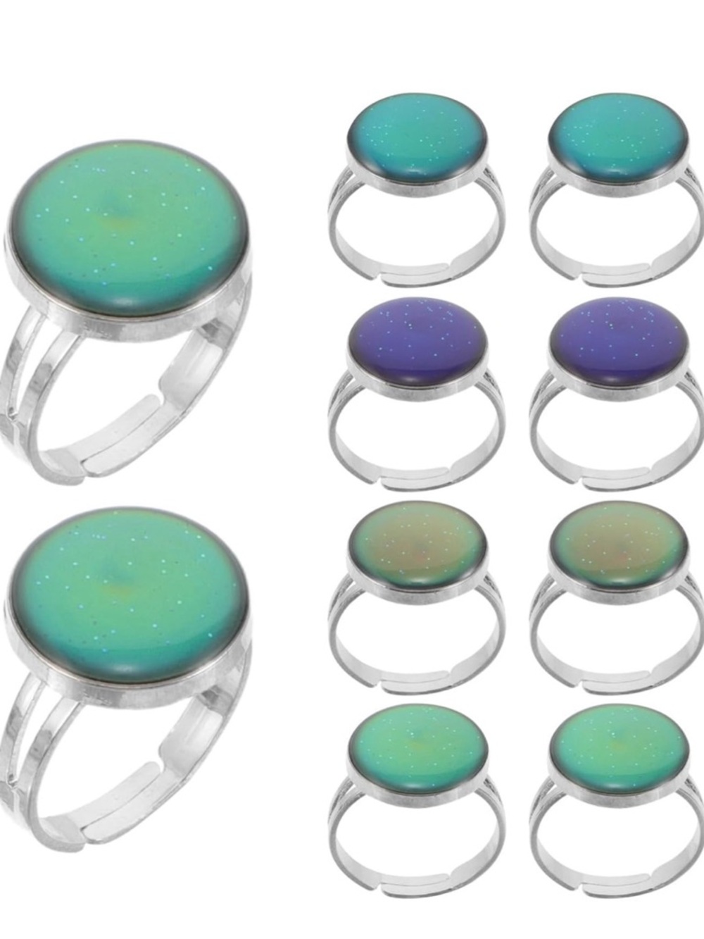 8 Adjustable mood rings- NEW